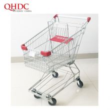 Metal Wagon Supermarket Cart 4 Wheel Shopping Trolley With Seat