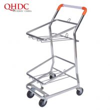 2 Tier Grocery Store Cart Marketing Trolley Supermarket Carts