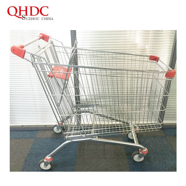 Supermarket Heavy Duty 275L Big Shopping Cart Steel Hand Trolley Prices
