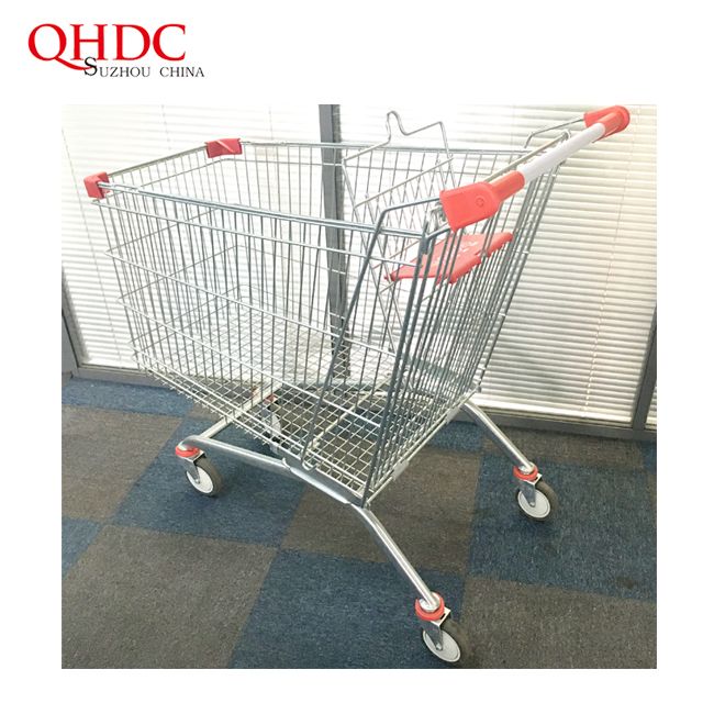 Supermarket Heavy Duty 275L Big Shopping Cart Steel Hand Trolley Prices