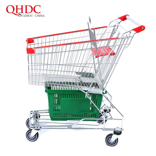Zinc Plated Trolleys Supermarket Standard Shopping Cart Dimensions