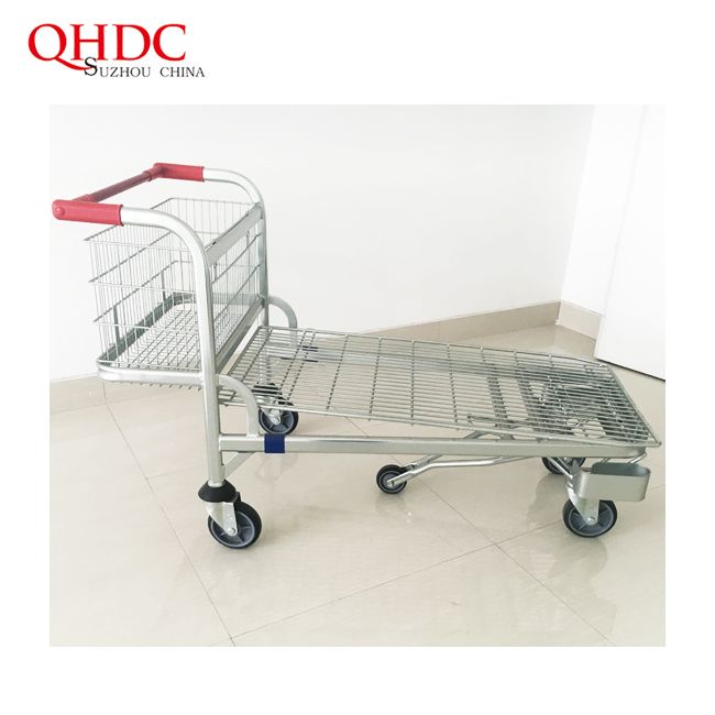 5 Big Wheels Flat Trolley Cart For Supermarket Goods Transport