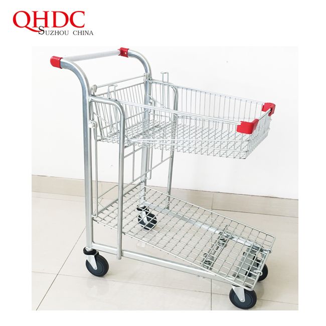 Zinc Plated Material And Shopping Usage Metal Trolley Supermarket Cart