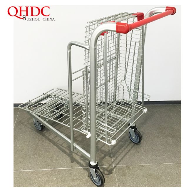 Factory Price Turn Over Basket Shopping Cart Cargo Cart Supermarket Trolleys