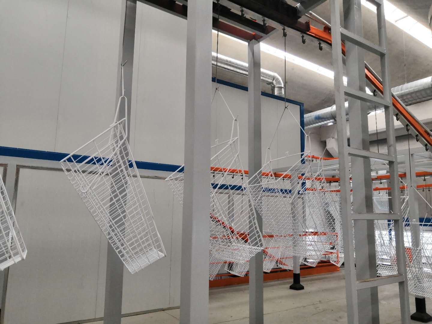 New production lines for plastic powder coated on supermarket trolleys