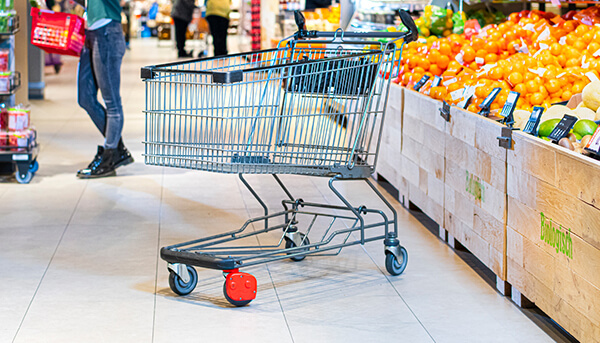 Order at the point of sale with the shopping trolley