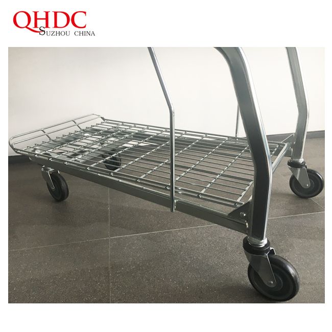 145L Metro Trolley 4 Wheels Hand Push Trolley Supermarket Shopping Cart With High Quality