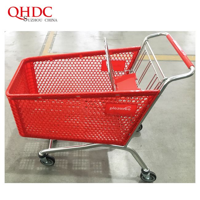 plastic shopping trolley structure super market plastic cart shopping cart